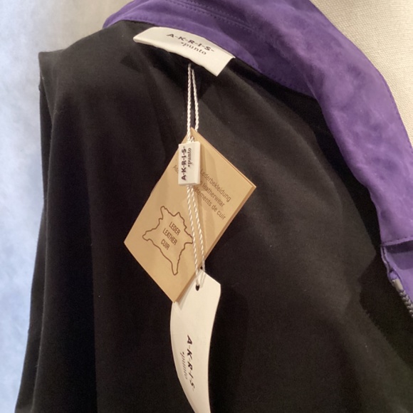 AKRIS SUEDE LEATHER JACKET NWT. BUTTER SOFT Stunning color! Electric blue/purple - Picture 10 of 12